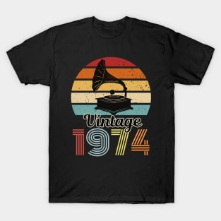 Vintage 1974 | 60 Years Old Gifts Vintage,A Classic Gramophone Design T-Shirt
